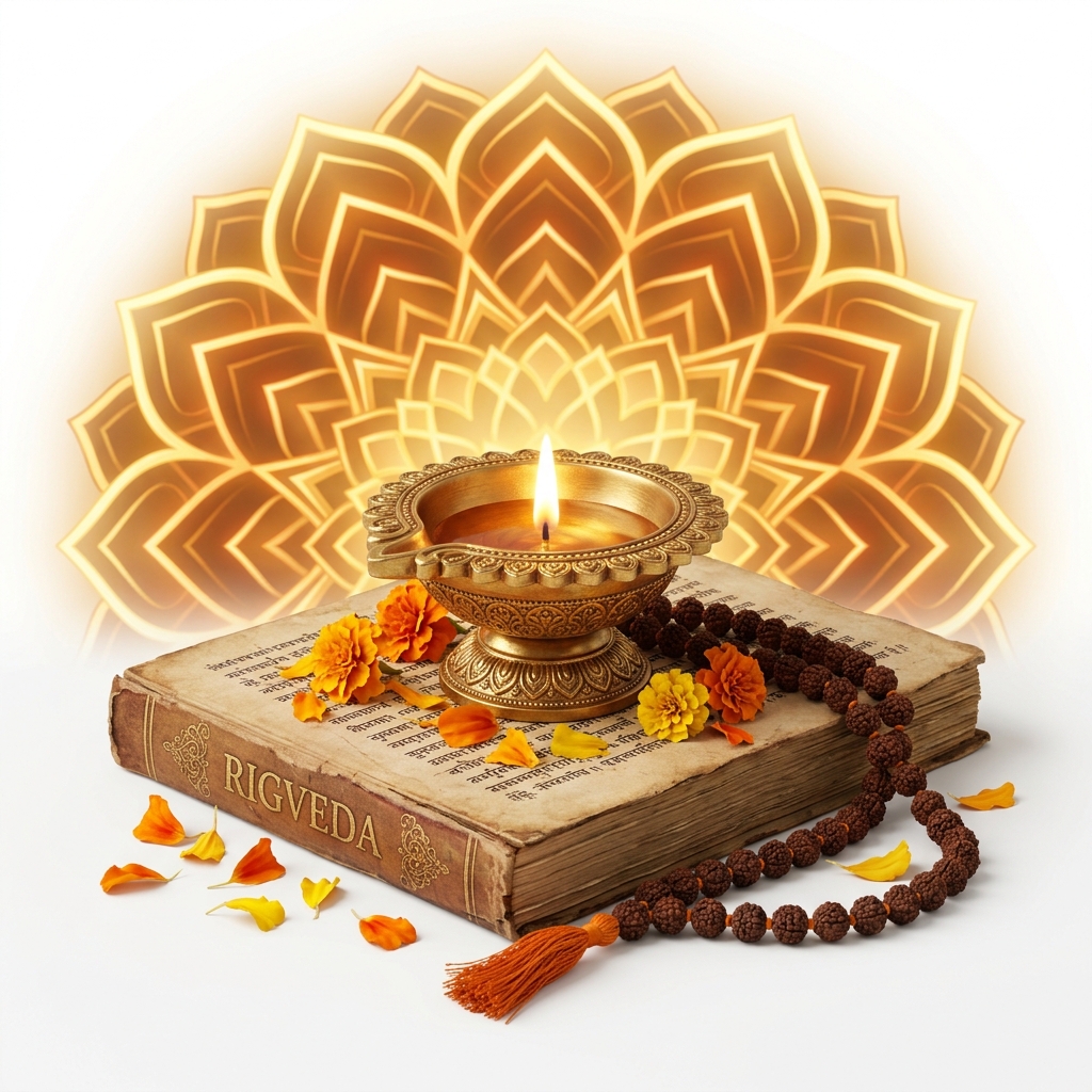 Sacred Diya and Vedic Scripture